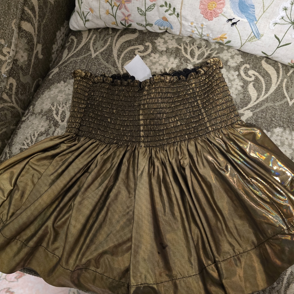 QUEEN OF SPARKLES Gold Shimmer Skort